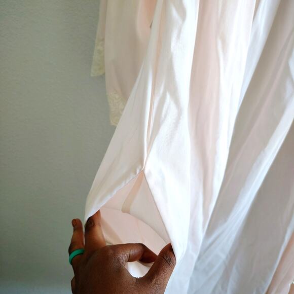 Barbizon Size Large Blush Pink Floral Sleeveless Nightgown Robe Set Negligee Vtg - Picture 13 of 13